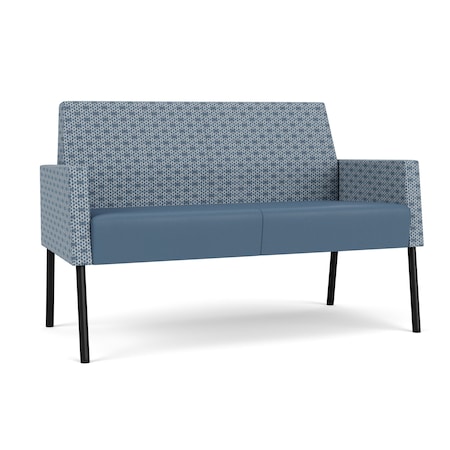 Lesro Mystic Lounge Reception Loveseat, Black, RS Rain Song Back, MD Titan Seat, RS Rain Song Arm Panels ML1501